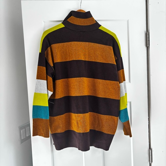 NWOT Free People Coastal Stripe Pullover Olive lime combo SZ XS - Picture 7 of 9